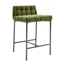 CB Gabe Pesto Tufted Low Back Counter Stool